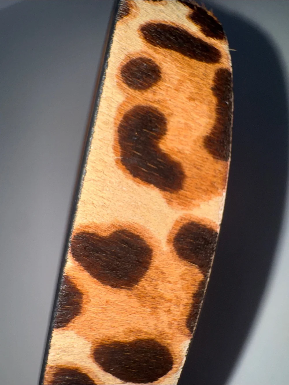 J.Crew Genuine Leather Leopard Print Skinny Belt Medium NWOT Calf Hair - Picture 4 of 4